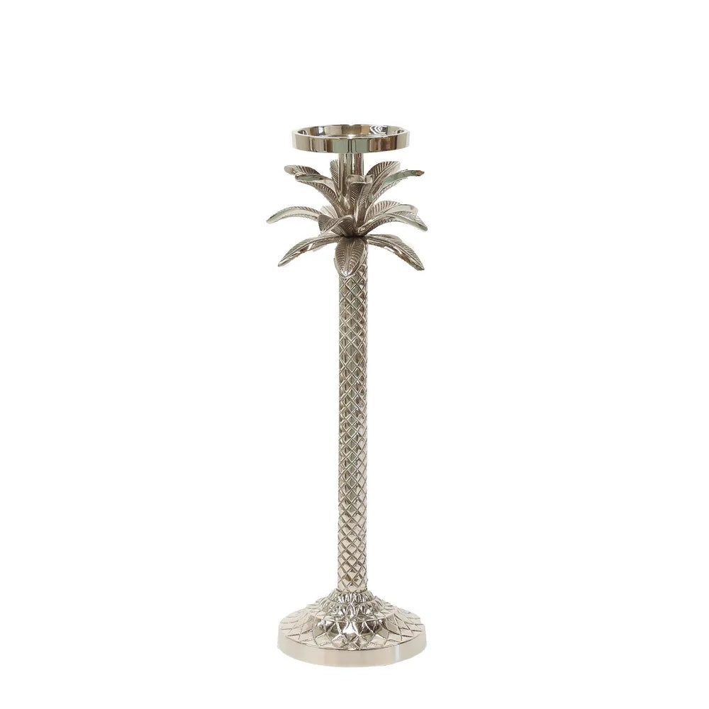 Silver Palm Candle Stick Large