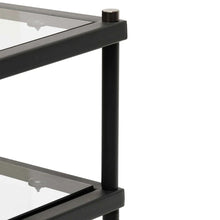 Load image into Gallery viewer, Grey Glass Console Table with Black Base