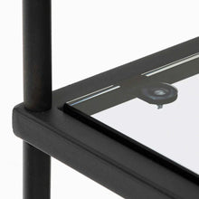 Load image into Gallery viewer, Grey Glass Console Table with Black Base