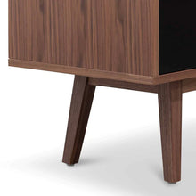 Load image into Gallery viewer, Walnut Sideboard Unit with Black Doors
