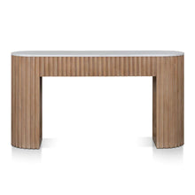 Load image into Gallery viewer, Natural Console Table with White Marble