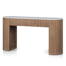 Load image into Gallery viewer, Natural Console Table with White Marble