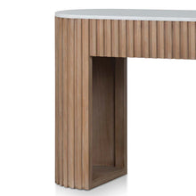 Load image into Gallery viewer, Natural Console Table with White Marble