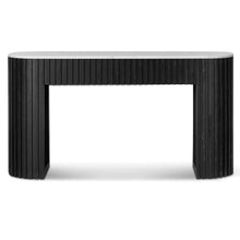 Load image into Gallery viewer, Black Console Table with White Marble
