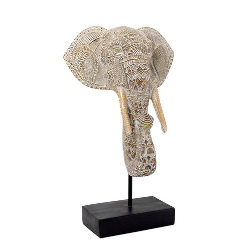 Sculptural Elephant Head on Stand