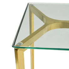 Load image into Gallery viewer, Glass Console Table with Gold Base