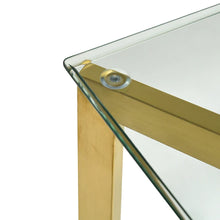 Load image into Gallery viewer, Glass Console Table with Gold Base