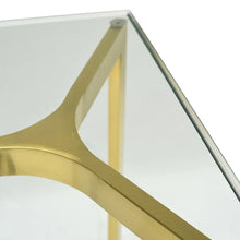 Load image into Gallery viewer, Glass Console Table with Gold Base