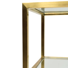 Load image into Gallery viewer, Glass Console Table with Gold Base
