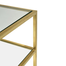 Load image into Gallery viewer, Glass Console Table with Gold Base