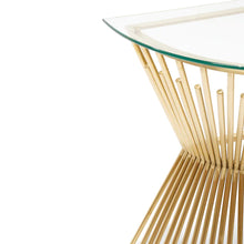 Load image into Gallery viewer, Glass Console Table with Brushed Gold Base