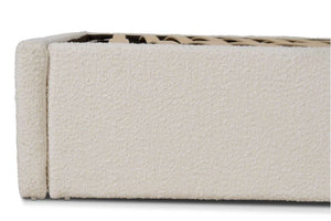 Antique White Boucle Bed Frame with Storage
