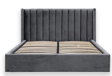 Load image into Gallery viewer, Charcoal Velvet King Bed Frame
