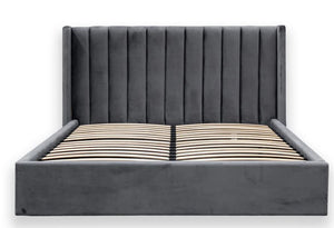 Charcoal Velvet King Bed Frame