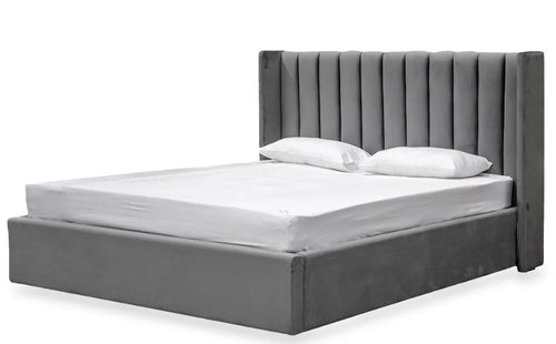 Charcoal Velvet King Bed Frame