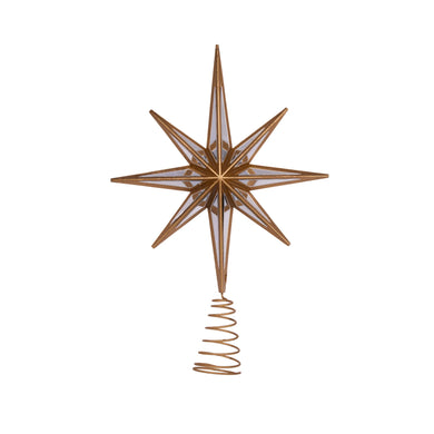 Copper 8 Point Mirrored Tree Topper Star