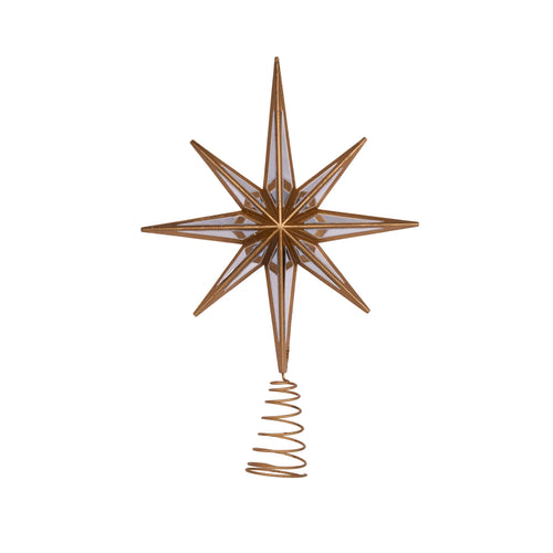 Copper 8 Point Mirrored Tree Topper Star