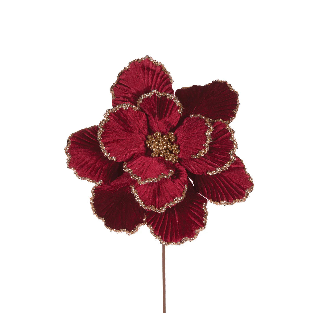 Burgundy Magnolia Embellished
