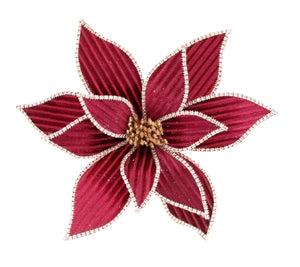 Poinsettia Clip Stripe Burgundy