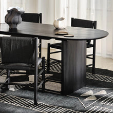 Load image into Gallery viewer, Black Curved Rectangular Dining Table