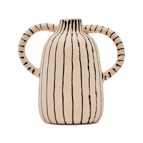 Vase Stripe Two Handles
