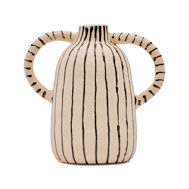 Vase Stripe Two Handles