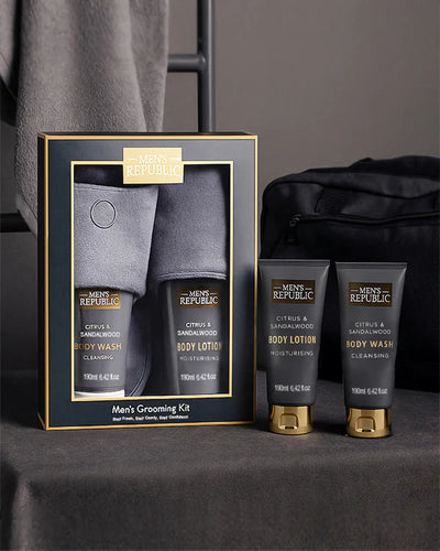 Men's Republic Grooming & Slippers Kit
