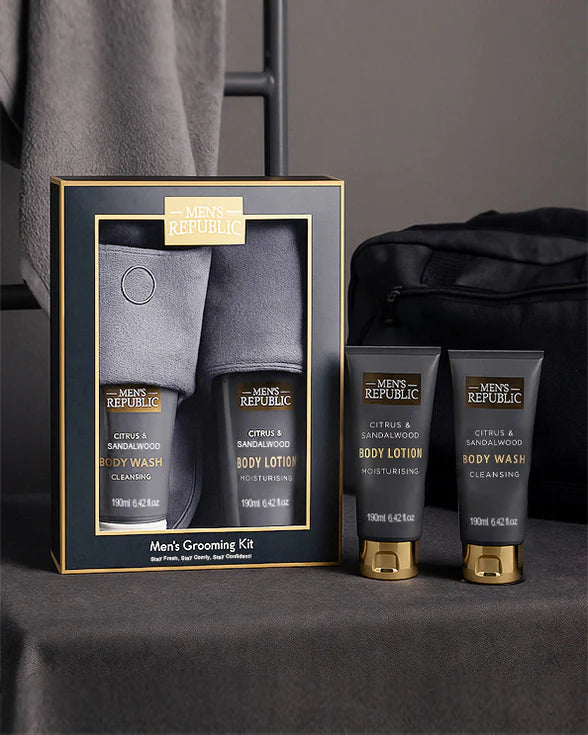 Men's Republic Grooming & Slippers Kit