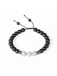 Black Onyx Bracelet - Grey Jasper