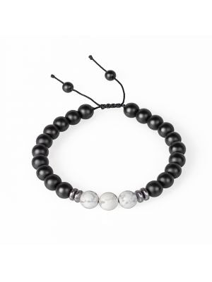 Black Onyx Bracelet - Grey Jasper