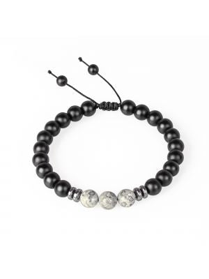 Black Onyx Bracelet - White Howlite