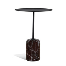 Load image into Gallery viewer, Matte Black Side Table with Marble