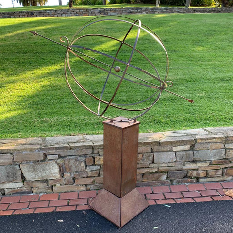 Equatorial Sphere on Stand Garden Sculpture
