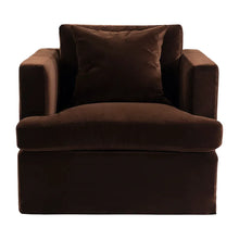 Load image into Gallery viewer, Dark Chocolate Velvet Armchair