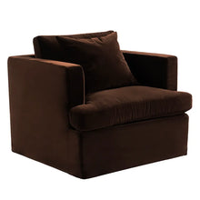 Load image into Gallery viewer, Dark Chocolate Velvet Armchair