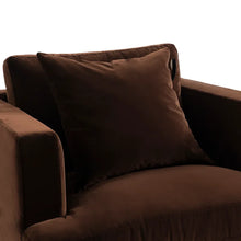 Load image into Gallery viewer, Dark Chocolate Velvet Armchair