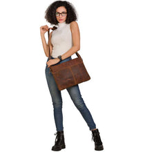 Load image into Gallery viewer, Leather Laptop Sleeve 15-16&quot;