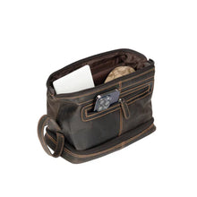 Load image into Gallery viewer, Leather Toiletry Bag Napier Brown
