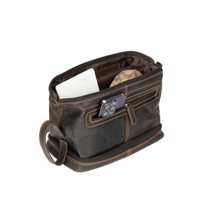 Leather Toiletry Bag Napier Brown