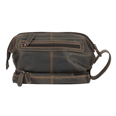 Leather Toiletry Bag Napier Brown