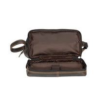 Load image into Gallery viewer, Leather Toiletry Bag Napier Brown