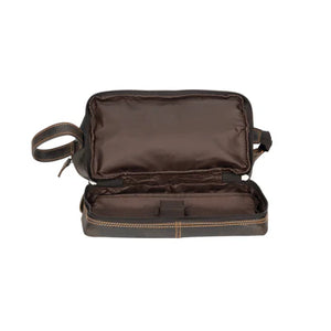 Leather Toiletry Bag Napier Brown