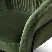 Load image into Gallery viewer, Dark Green Velvet Armchair with Black Legs