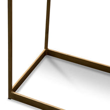 Load image into Gallery viewer, Dark Natural Console Table with Golden Frame