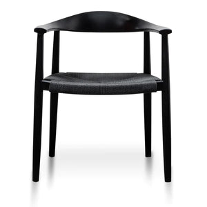 Full Black Hans Wegner Replica Dining Chair