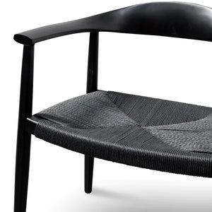 Full Black Hans Wegner Replica Dining Chair