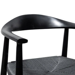 Full Black Hans Wegner Replica Dining Chair