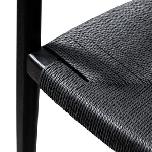 Full Black Hans Wegner Replica Dining Chair