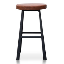 Load image into Gallery viewer, Rustic Brown Bar Stool with Black Legs