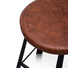 Load image into Gallery viewer, Rustic Brown Bar Stool with Black Legs